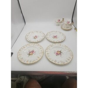 Royal Crown Derby Gold Vine Salad Plates 8.25" Vintage Set of 4